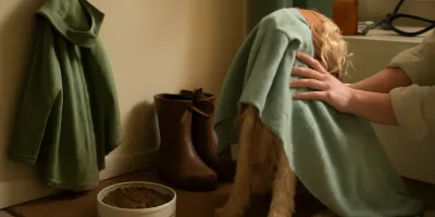 Dog Rain Walk Drying Station Protocol: Towels, Paw Checks, and Safer Entry Routines